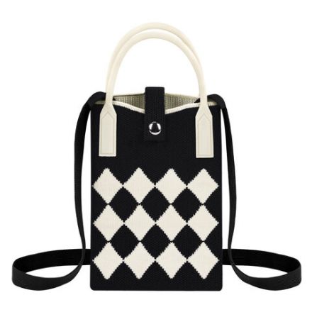 Сумочка-органайзер повседневная HEIKKI KNIT (ХЕЙКИ) кросс боди, вязаная, 17х12х5 см, "Black&White", 273793
