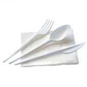 Комплект одноразовой посуды, №4 (вилка, ложка ст., нож, салфетка) 200шт/уп
