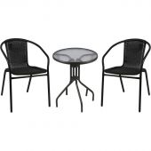 Набор мебели BN_UH_Комус Мебель Patio Стол +2 стул черный Набор мебели BN_UH_Комус Мебель Patio Стол +2 стул черный