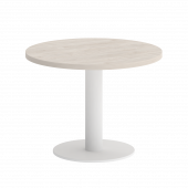 Home Office Стол журнальный круглый VR.SP-5-60.1G Денвер светлый/Белый металл 600*600*453