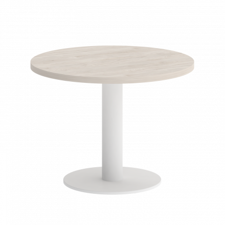 Home Office Стол журнальный круглый VR.SP-5-60.1G Денвер светлый/Белый металл 600*600*453