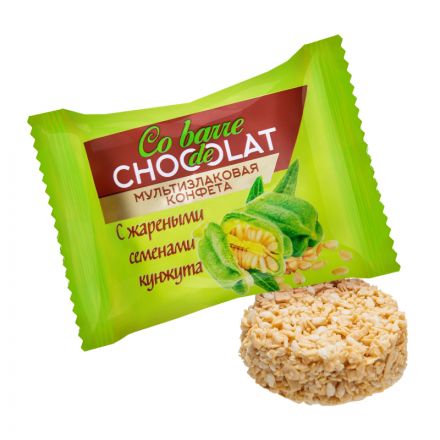 Конфеты Co barre de CHOCOLAT мультиз. с жар. сем. кунж. с бел. кон.гл.,200г