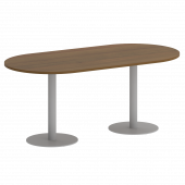 Home Office Стол овальный VR.SP-5-180.1 Орех/Серый металл 1800*900*750