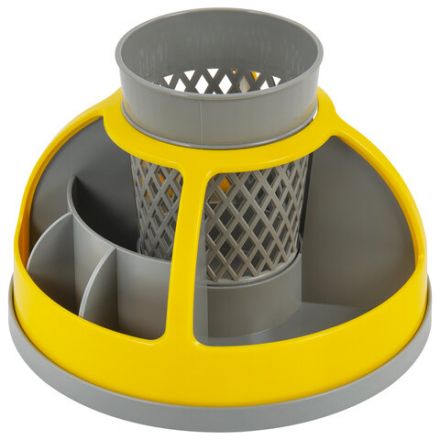 Подставка-органайзер STAFF "Attraction", 9 отделений, вращающаяся, серая/желтая, 238318 Подставка-органайзер STAFF "Attraction", 9 отделений, вращающаяся, серая/желтая, 238318