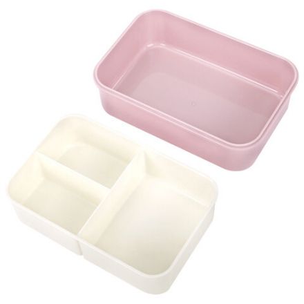 Ланч-бокс контейнер, 2 секции, 3+1 отделения, 1,4 л, ложка, вилка, 7х21х14 см, розовый, JOYLUX (ДЖОЙЛЮКС), 609348