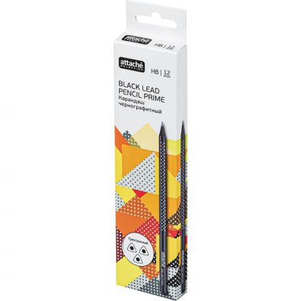 Карандаш чернографитный Attache Selection Prime,б/ласт,HB,черн.корп.вточку