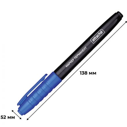 Маркер перманентный Attache синий (толщина линии 1.5-3 мм) Маркер перманентный Attache синий (толщина линии 1.5-3 мм)