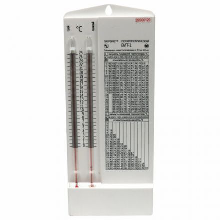 Гигрометр психрометрический ВИТ-1 с поверкой РФ, диапазон: от 0 до +25 °С, ПТЗ