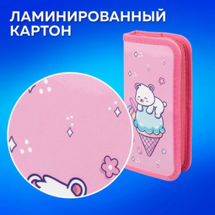 Пенал ПИФАГОР, 1 отделение, ламинированный картон, 19х9 см, "Bear attack", 272244