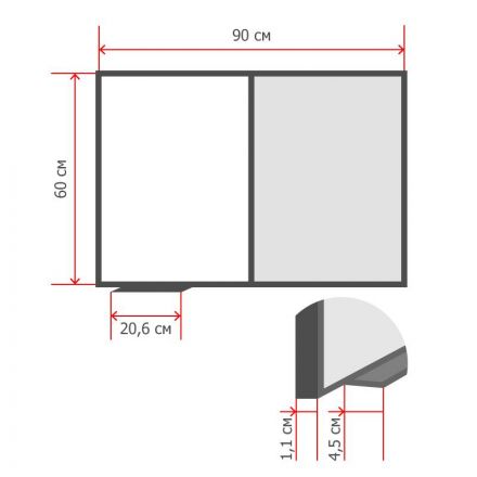 Доска для информации комб.пробков/магн-маркерная лак 60х90см алюм.ра Combo