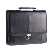 Портфель OfficeSpace "Flora", кожзам, черный, 2 отделения, метал. замок Портфель OfficeSpace "Flora", кожзам, черный, 2 отделения, метал. замок