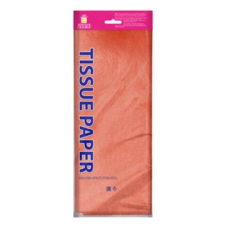 Цветная бумага ТИШЬЮ 17 г/м2, 50х66 см, 10 листов, коралловый цвет, ЗОЛОТАЯ СКАЗКА, 116477