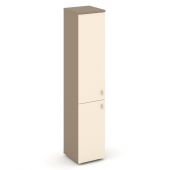 Estetica Шкаф высокий узкий левый (1 низкий фасад ЛДСП+1 средний фасад ЛДСП) ES.SU-1.3 (L) Латте/Сатин 400*420*1977