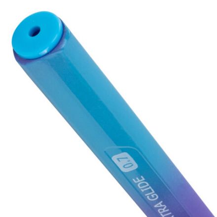 Ручка шариковая масляная BRAUBERG "Extra Glide DZ", СИНЯЯ, трехгранная, корпус ассорти, игольчатый наконечник 0,7 мм, линия 0,5 мм, 144263