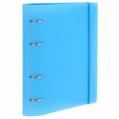 Тетрадь на кольцах А5 175х220 мм, 120 л., пластик, с резинкой, BRAUBERG, Синий, 404617