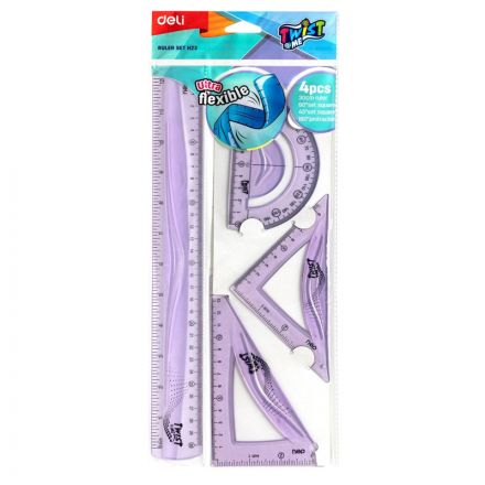 Набор чертежный Deli EH23 больш:лин 30см,угольн 13 и9см,трансп10см,гибк,асс Набор чертежный Deli EH23 больш:лин 30см,угольн 13 и9см,трансп10см,гибк,асс