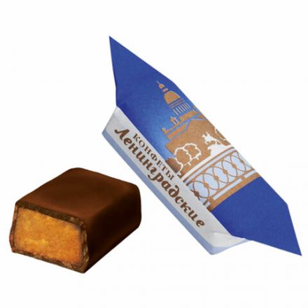 Конфеты глазированные ФАБРИКА ИМ. КРУПСКОЙ "Ленинградские" с молочной начинкой, 1000 г