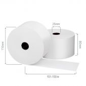 Чековая лента из термобумаги Promega jet 80 мм (диаметр 110 мм, намотка 153 м, втулка 26 мм, 2 штуки в упаковке)