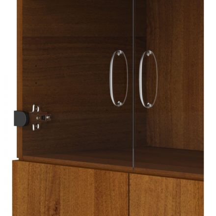 Шкаф SP Бюджет   со стекл. 2553 (651,879,655,670) фр.орех 1810