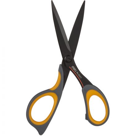 Ножницы Deli 175мм,прорезиненные ручки,лезвия из нержавеющей стали,блистер