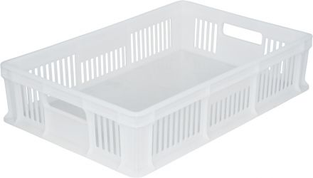 Ящик 600х400х140 мм дно сплош.стенки перф.с ручками натуральный морозостойкий