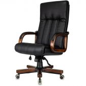 Кресло VB_ Бюрократ T-9932Walnut черный эко.кожа крестов. металл/дерево Кресло VB_ Бюрократ T-9932Walnut черный эко.кожа крестов. металл/дерево