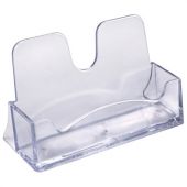 Подставка для визиток настольная BRAUBERG CLASSIC 40х100х55 мм, на 50 визиток, прозрачная, 238103
