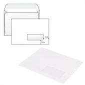 Конверты С5 (162х229 мм) ПРАВОЕ ОКНО, отрывная лента, 80 г/м2, КОМПЛЕКТ 1000 шт., 41551