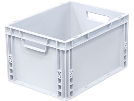 Ящик п/п 400х300х220 сплошной, усиленное дно, цв. серый