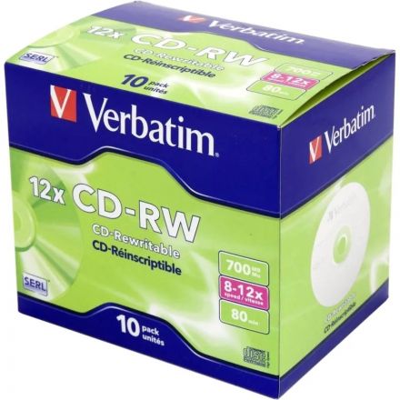 Носители информации CD-RW Verbatim 700Mb 12x Jewel case (10шт/уп) (43148) Носители информации CD-RW Verbatim 700Mb 12x Jewel case (10шт/уп) (43148)