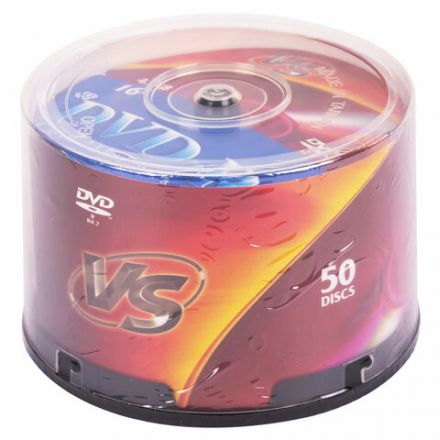 Диск DVD-R VS, 4,7 Гб, 16x, Cake Box (упаковка на шпиле), КОМПЛЕКТ 50 шт., VSDVDRCB5001