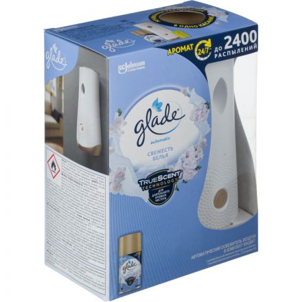 Освежитель воздуха автоматический Glade Automatic+смен.бал Свеж бел 269мл