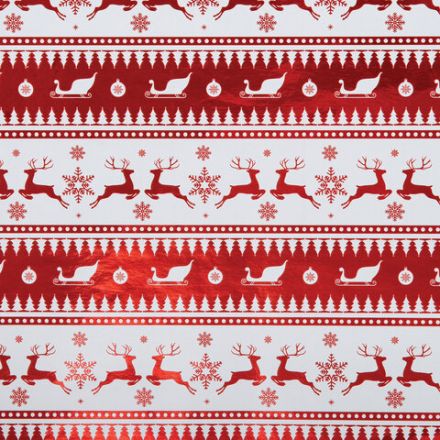 Бумага упаковочная новогодняя НАБОР 3 шт. "HoHo XMAS", С ЭФФЕКТАМИ, 70х100 см, ЗОЛОТАЯ СКАЗКА, 592191