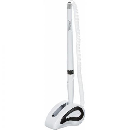 Ручка шариковая одноразовая на белой подставке Attache синяя на липучке с пружиной (толщина линии 0.5 мм) Ручка шариковая одноразовая на белой подставке Attache синяя на липучке с пружиной (толщина линии 0.5 мм)