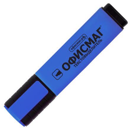 Текстовыделитель ОФИСМАГ, ГОЛУБОЙ, линия 1-5 мм, 151208