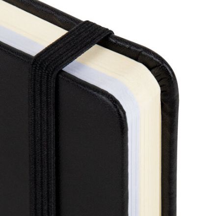 Скетчбук, слоновая кость+белая 140 г/м2, 90х140 мм, 80 л., КОЖЗАМ, резинка, BRAUBERG ART CLASSIC, черный, 116871