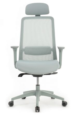 Кресло WORK W-218C blue Голубой пластик/Голубая сетка 65-64-113-123