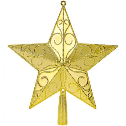 Верхушка на елку Праздничная звезда, золотая, 23 см НУ-4401