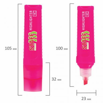 Текстовыделитель STAFF "EVERYDAY HL-707", РОЗОВЫЙ, линия 1-5 мм, скошенный наконечник, 152544