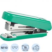 Степлер -мини КОМУС (N10) до 16 лист. зелёный антистеп