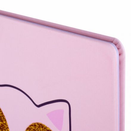 Дневник 1-11 класс 48 л., кожзам (твердая), печать, глиттер, ЮНЛАНДИЯ, "Meow", 106203