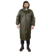 Дождевик-плащ цвета хаки на молнии многоразовый с ПВХ-покрытием, размер 52-54 (XL), рост 170-176, ГРАНДМАСТЕР, 610847