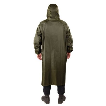 Дождевик-плащ цвета хаки на молнии многоразовый с ПВХ-покрытием, размер 52-54 (XL), рост 170-176, ГРАНДМАСТЕР, 610847