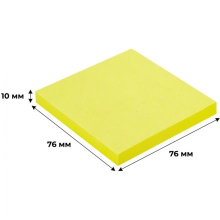 Стикеры Attache Selection 76x76 мм неоновые желтые (1 блок, 100 листов)