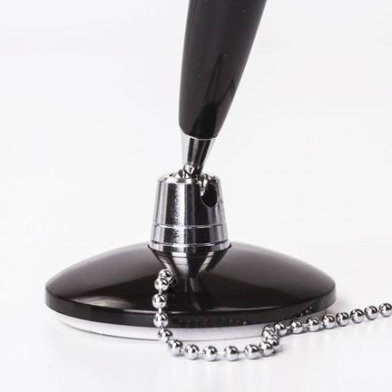 Ручка шариковая настольная BRAUBERG "Стенд-Пен Блэк1", СИНЯЯ, цепочка, корпус черный, линия письма 0,5 мм, 140889 Ручка шариковая настольная BRAUBERG "Стенд-Пен Блэк1", СИНЯЯ, цепочка, корпус черный, линия письма 0,5 мм, 140889