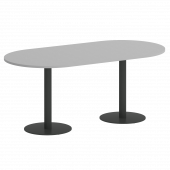 Home Office Стол овальный VR.SP-5-180.1 Серый/Антрацит металл 1800*900*750