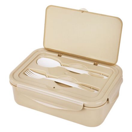 Ланч-бокс контейнер, 2 секции 3+1 отделение 1,4 л, ложка, вилка 7х21х14 см, бежевый, JOYLUX (ДЖОЙЛЮКС), 609349 Ланч-бокс контейнер, 2 секции 3+1 отделение 1,4 л, ложка, вилка 7х21х14 см, бежевый, JOYLUX (ДЖОЙЛЮКС), 609349
