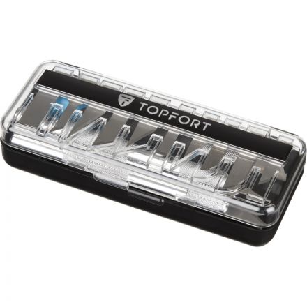 Нож макетный TOPFORT Набор 16поз:нож 3шт,13лезв.разн.тип,пласт.бокс