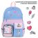 Рюкзак BRAUBERG PASTEL с термонашивками в комплекте, "Friendly bunnies", голубой, 40х29х14 см, 271423