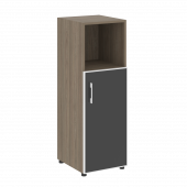 Yalta Шкаф узкий LT.SU-2.2 R (R) black Вяз/Стекло black 400*450*1195